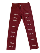Load image into Gallery viewer, 1/1 F You Burgundy Denim
