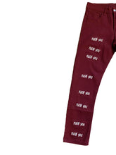 Load image into Gallery viewer, 1/1 F You Burgundy Denim
