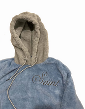 Load image into Gallery viewer, Iron Blue Sherpa Script Hoodie
