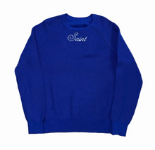 Load image into Gallery viewer, Solid Blue Heavy Knit Sweater
